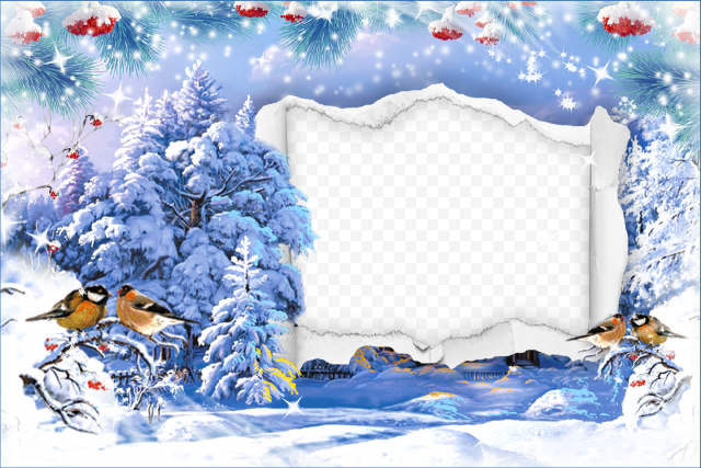 Blue Christmas Frame Background PNG
