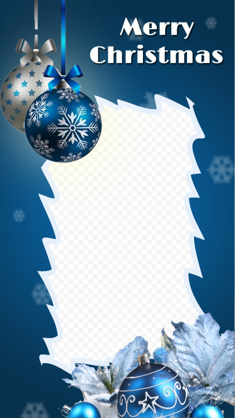 Blue Christmas Frame PNG Transparent HD Photo