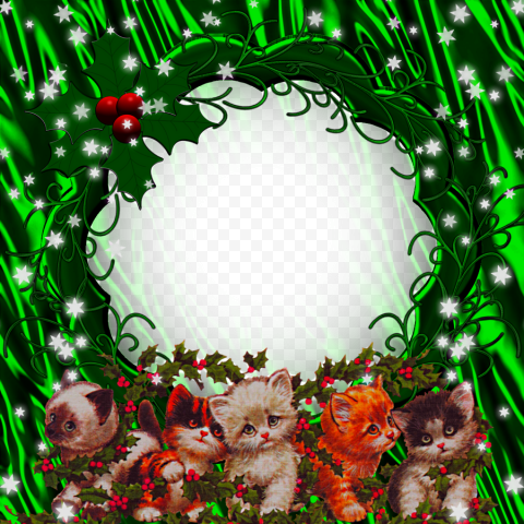Green Christmas Frame PNG Photo