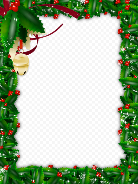 Green Christmas Frame PNG Transparent Picture
