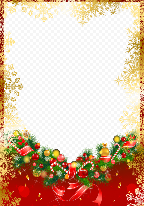 Red Christmas Frame PNG Clipart