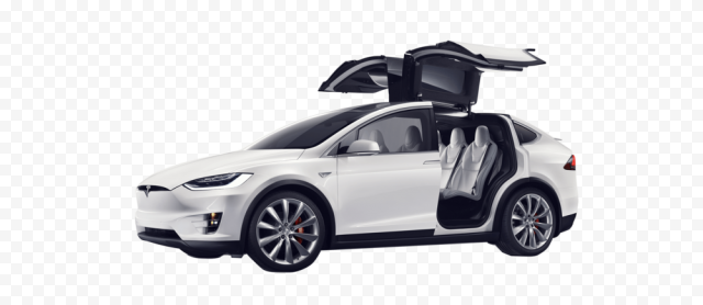 White Tesla Car Download PNG Image