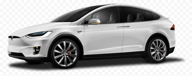 White Tesla Car PNG Isolated File