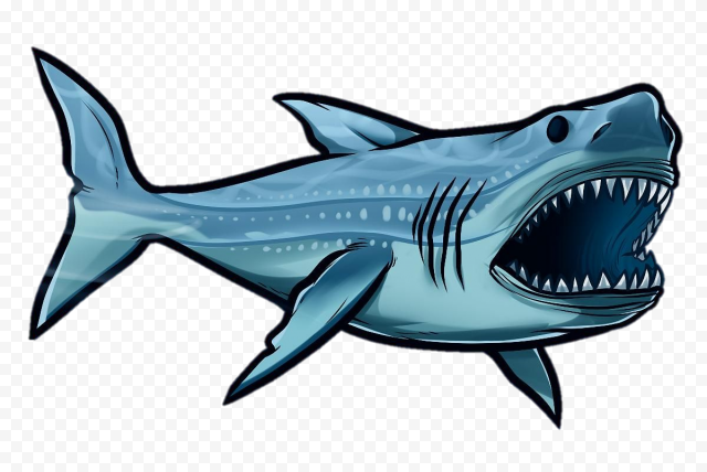Blue Megalodon Shark PNG Pic