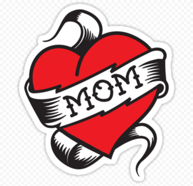 I Love Mom Heart Tattoo PNG