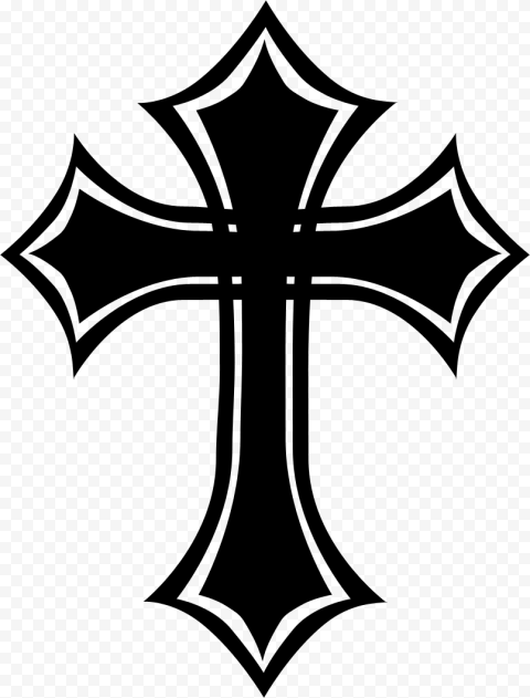 Christian Cross Silhoutte PNG Isolated HD