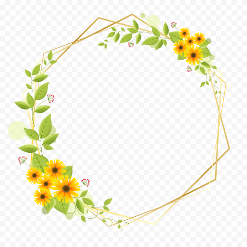Floral Border PNG Transparent Image