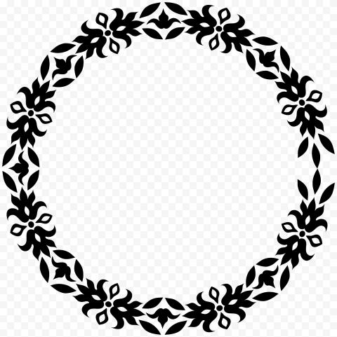 Floral Circle Border Frame PNG Clipart
