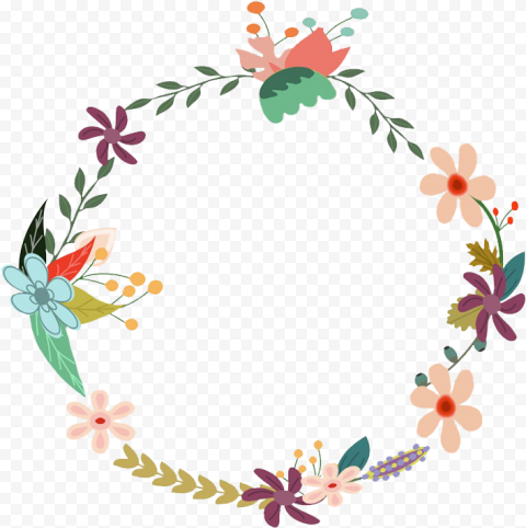 Floral Circle Border Transparent PNG