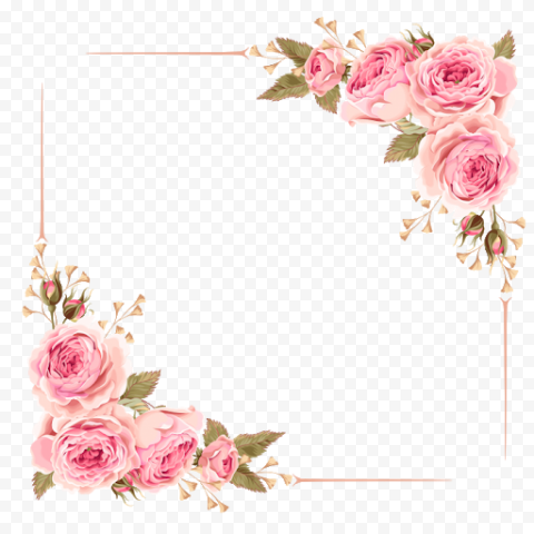 Rose Flower Border Frame Transparent PNG