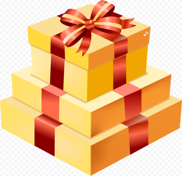 Gold Christmas Gift PNG Pic