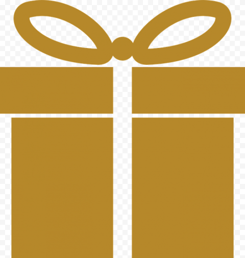 Gold Christmas Gift PNG Image
