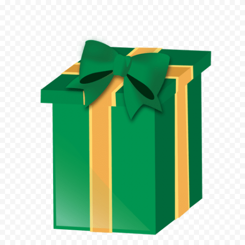 Green Christmas Gift Background PNG