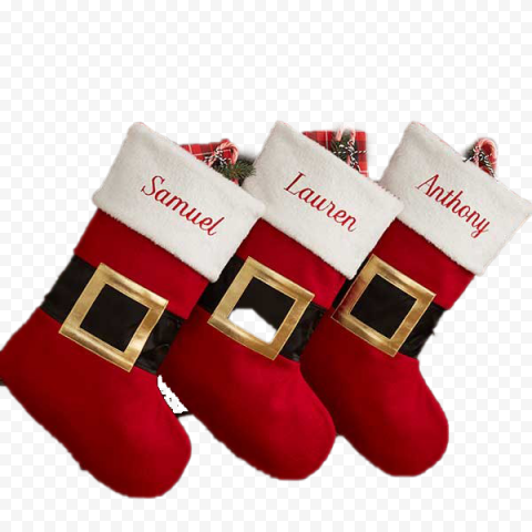 Red Christmas Stockings PNG File