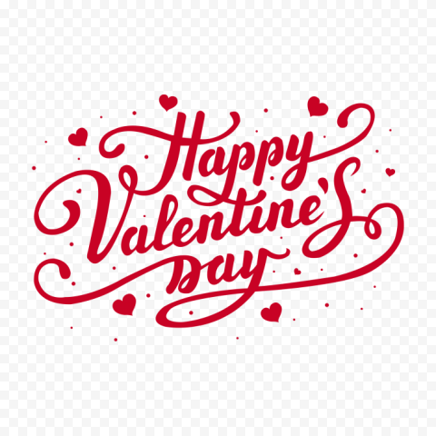 Love Valentines Day Text PNG Transparent Image
