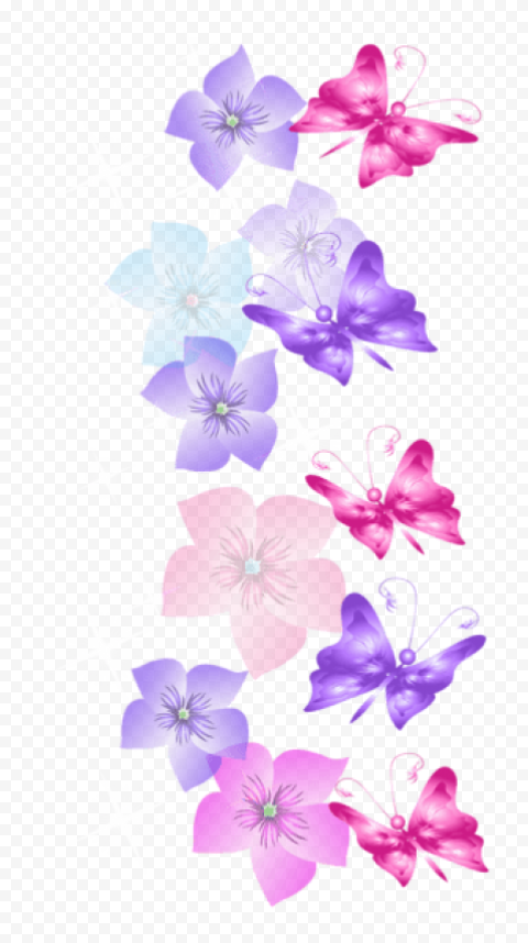 Download butterflies and flowers decoration clipart