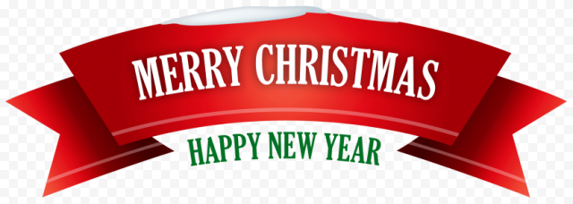 merry christmas red snowy banner clipart