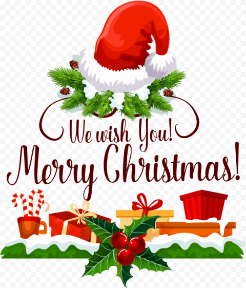 free merry christmas and happy holidays PNG image with transparent background