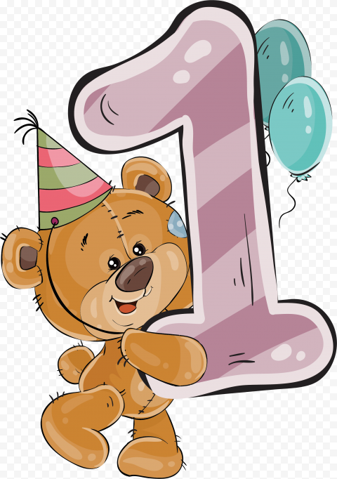 Birthday Greeting card New Year Holiday, Happy birthday!, bear holding 1 illustration, mammal, carnivoran, happy Birthday To You