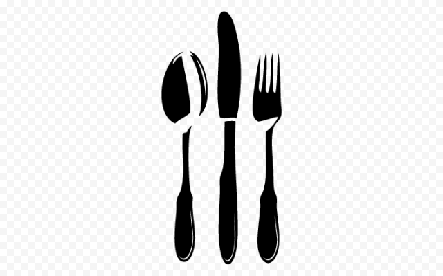 Spoon, fork, and knife illustration, Fork Spoon Black and white, Fork And Knife, white, monochrome, black