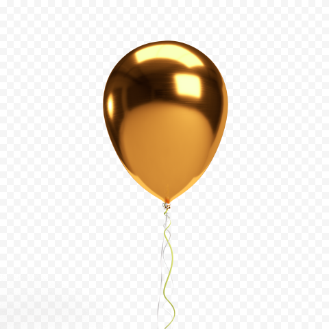 HD Golden Balloon Transparent Background PNG
