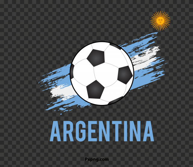 HD Soccer Ball With Argentina Flag PNG