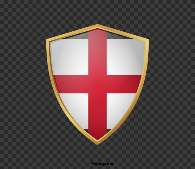 HD England flag with golden in borders PNG
