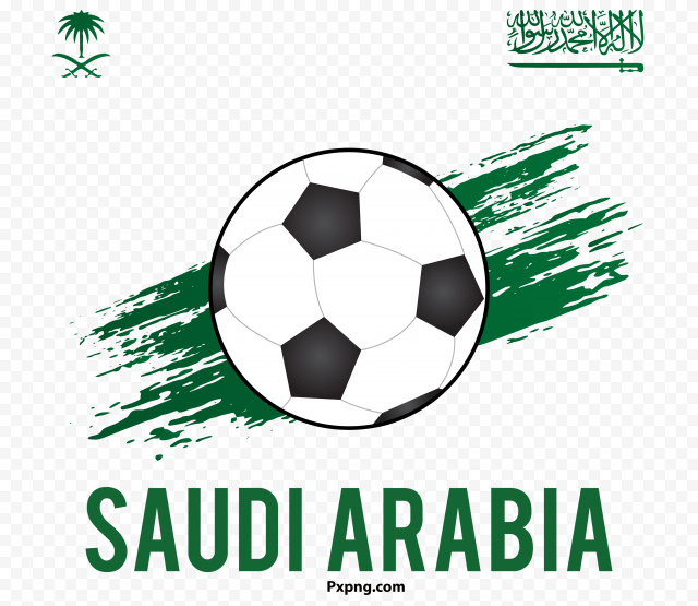 HD Soccer Ball With Saudi Arabia Flag PNG