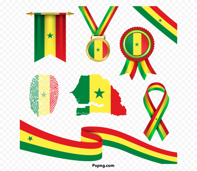 Download HD Senegal Flag Different Shapes Transparent PNG
