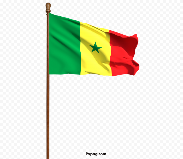Hd senegal flag with pole Transparent png download