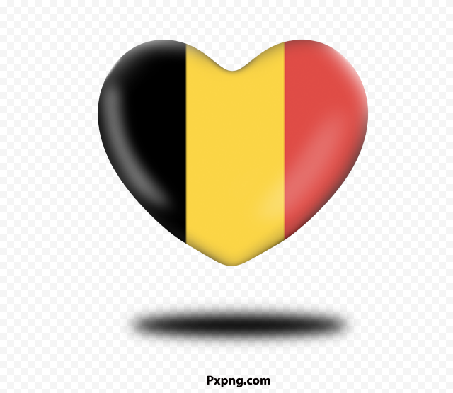 HD Belgium Flag Heart Shape PNG