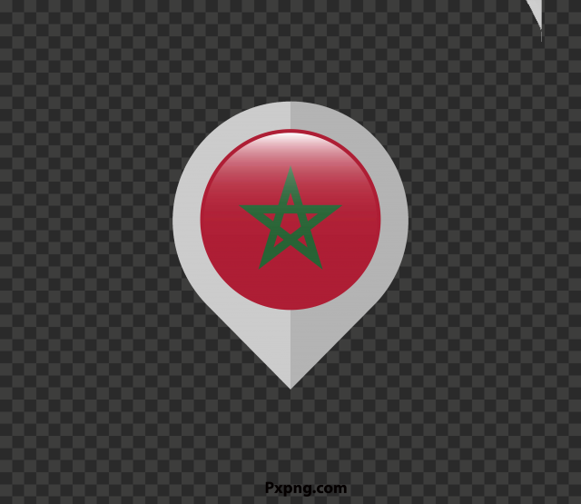 HD map pointer with Morocco Flag Background Transparent PNG