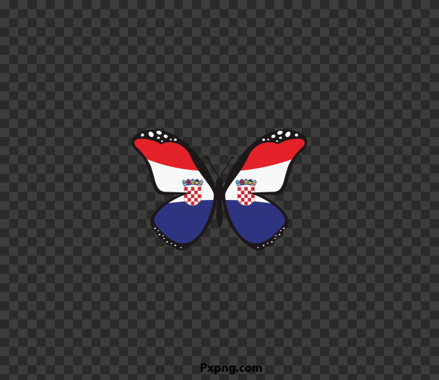 HD Croatia Butterfly flag PNG Clipart