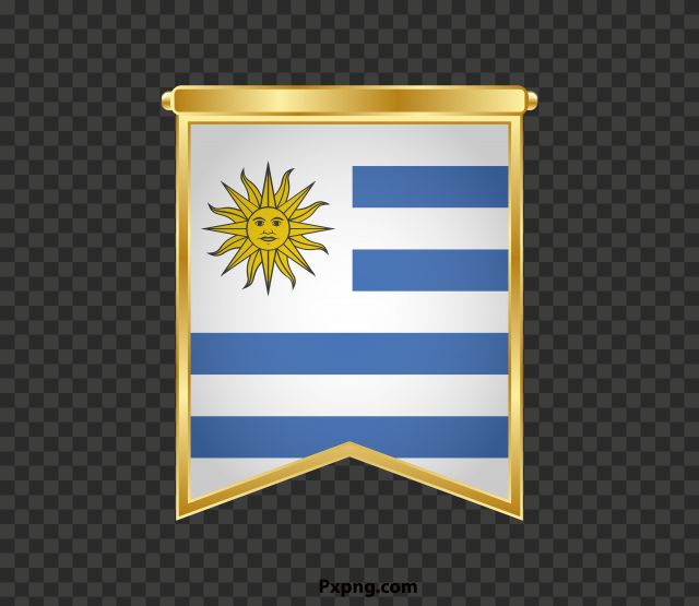 Download uruguay flag vector with Gold PNG Image