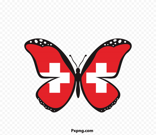 HD Switzerland Butterfly flag PNG Clipart
