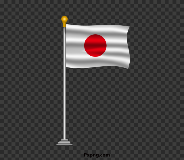 HD Vector Waving Japan Flag Pole PNG