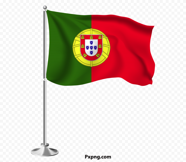 HD Vector Waving Portugal Flag Pole PNG